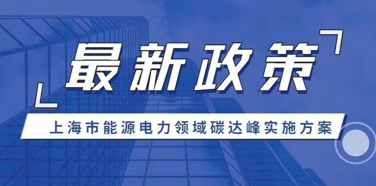 政策解读 |《上海市能源电力领域碳达峰实施方案》发布，这些重点值得关注
